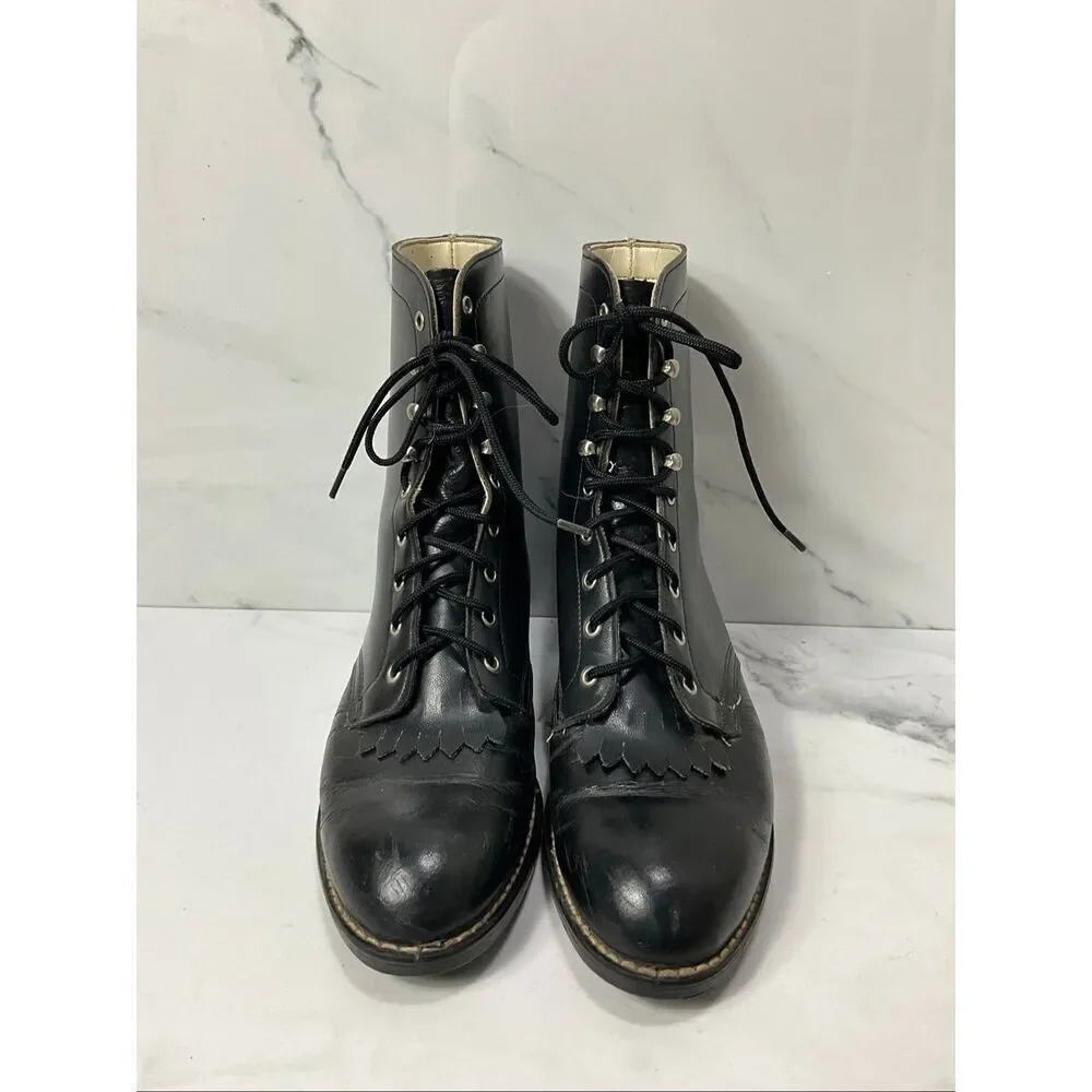 VINTAGE Black Leather Riding Boots